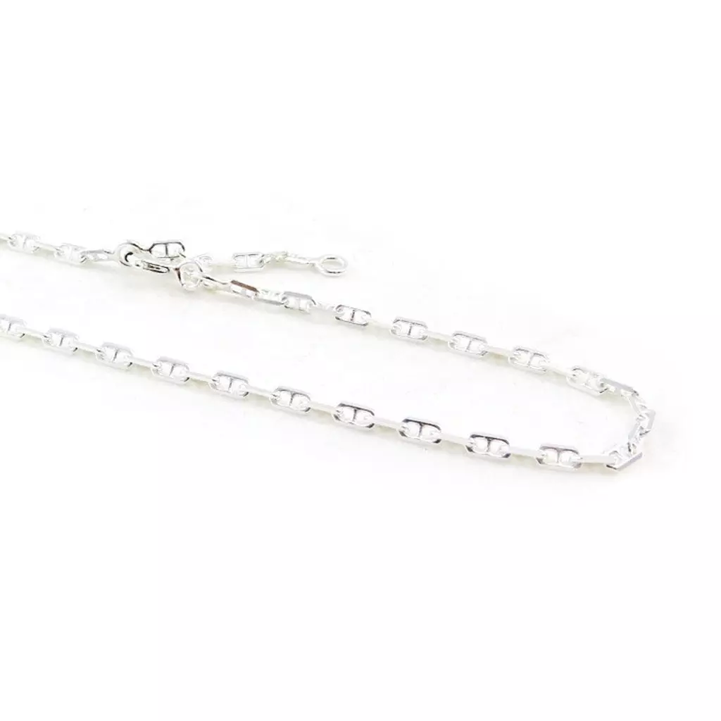 les trésors de lily Chaîne Cheville Argent 'Marine' argenté 2 mm [J0127]