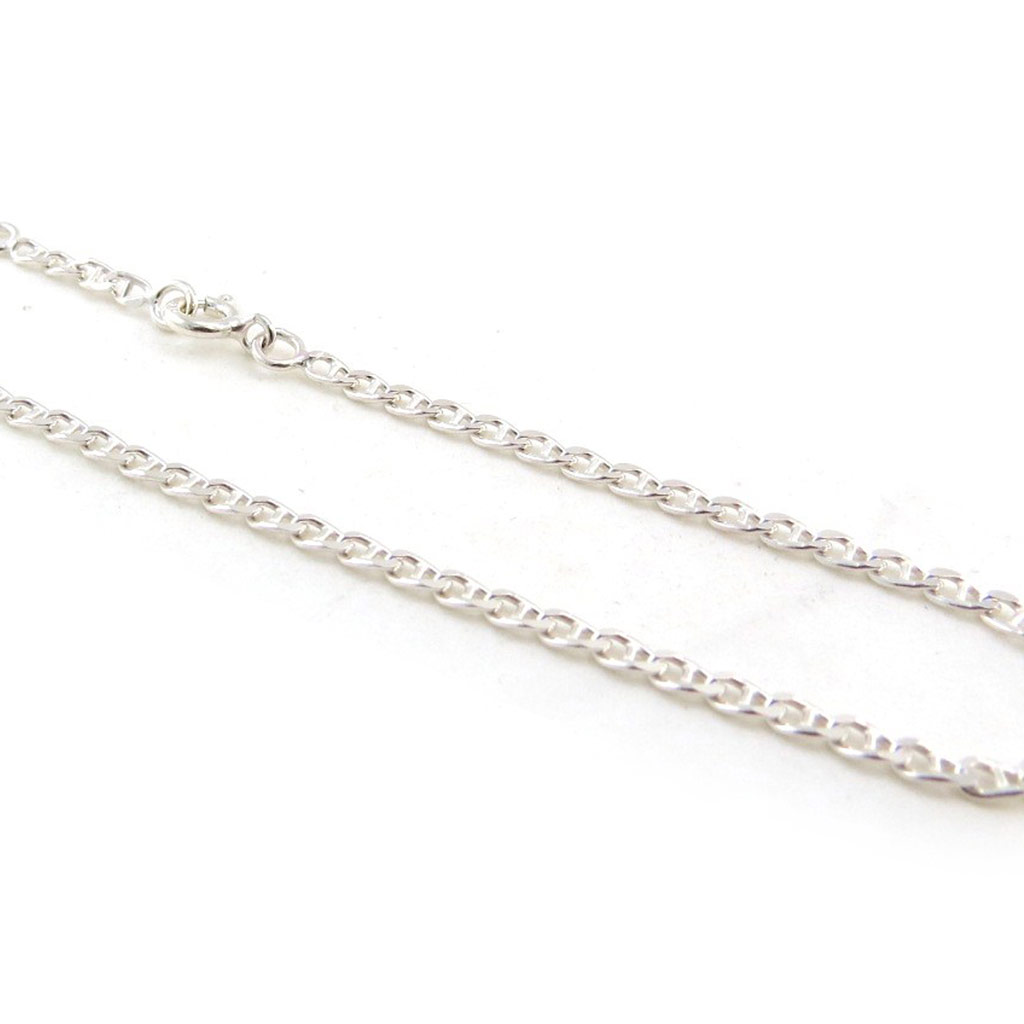 Chaîne Cheville Argent \'Marine\' argenté - 2 mm - [J0128]