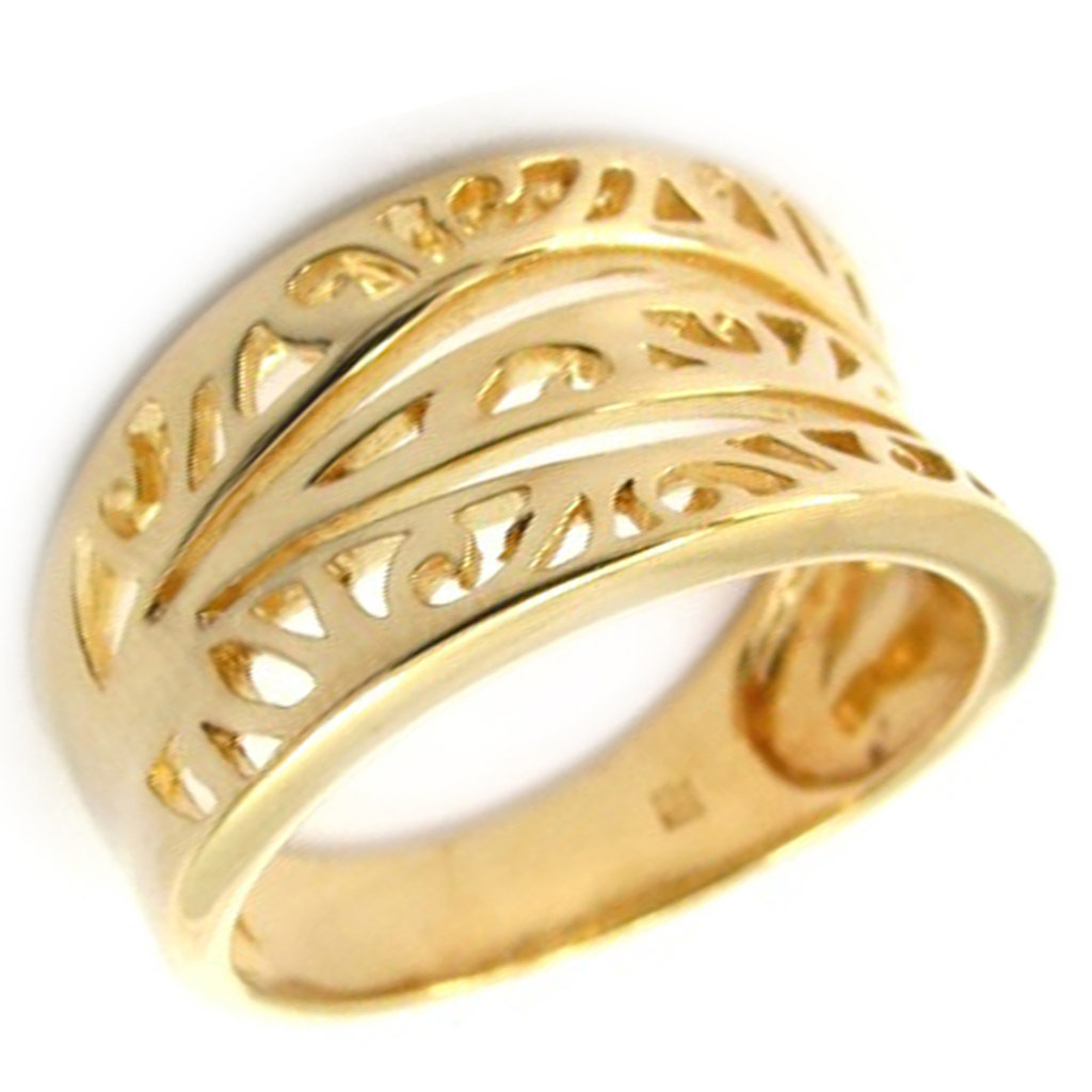 Bague Plaqué Or \'Chorégraphie\' doré - 10 mm - [K4692]