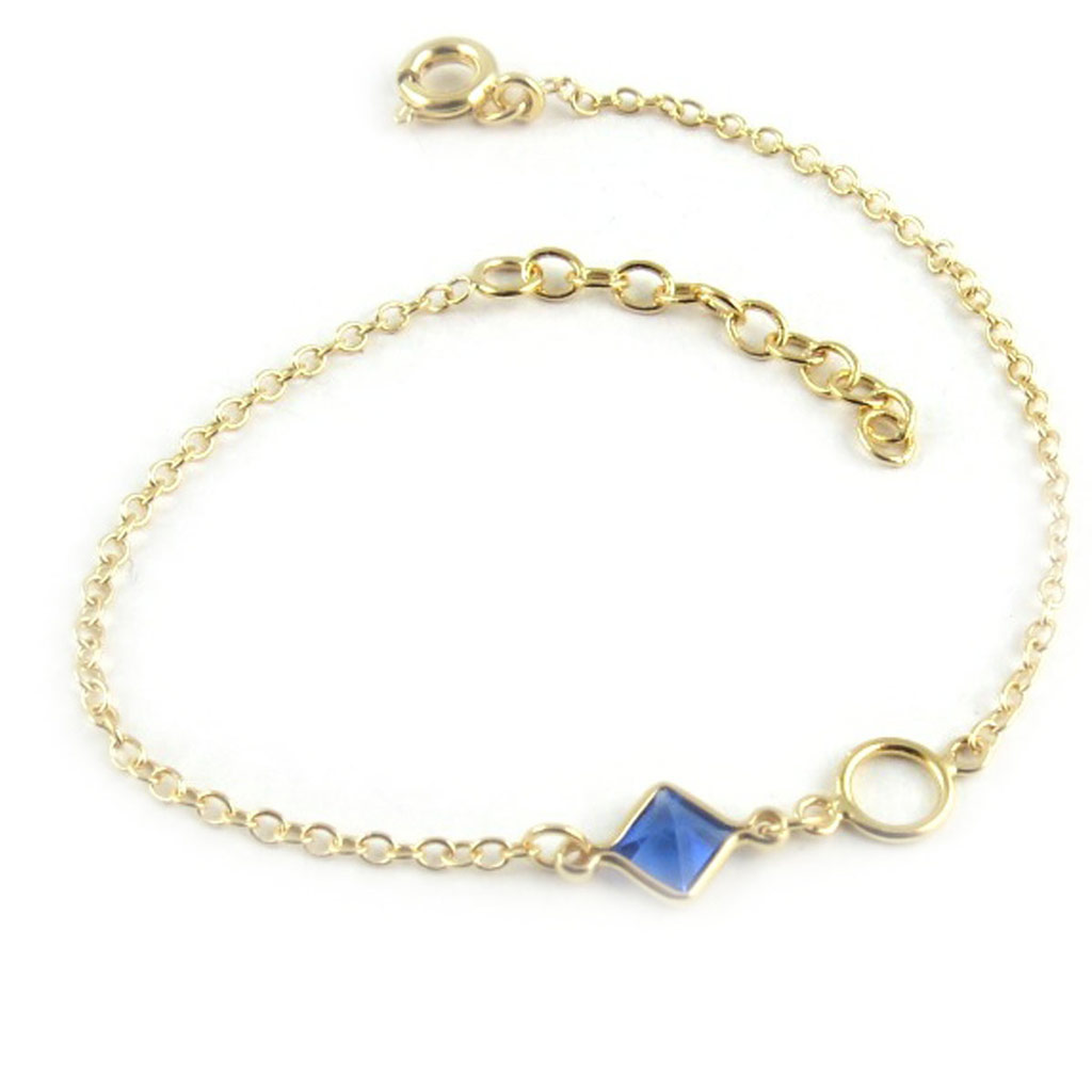 Bracelet Plaqué Or \'Unique\' bleu doré -  5 mm - [K9596]