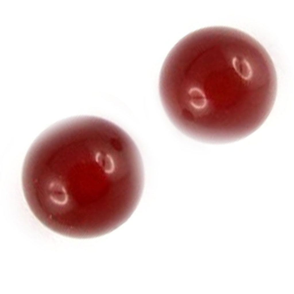 Boucles plaqué or \'Mineralia\' rouge cornaline - 6 mm - [K9624]