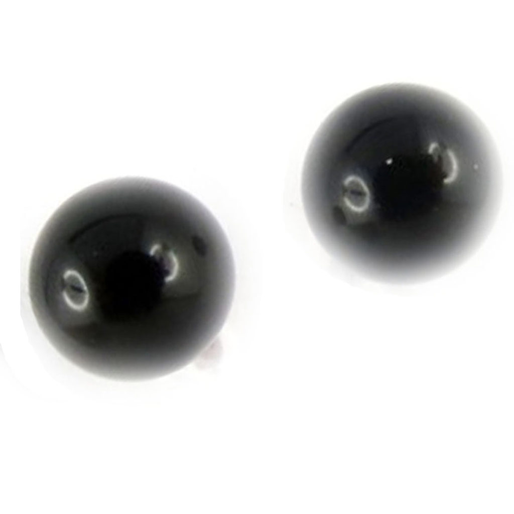 Boucles plaqué or \'Mineralia\' onyx - 6 mm - [K9625]