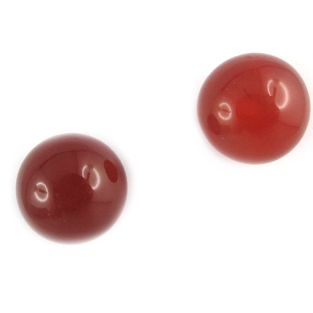 Boucles argent \'Mineralia\' rouge cornaline - 10 mm - [K9634]