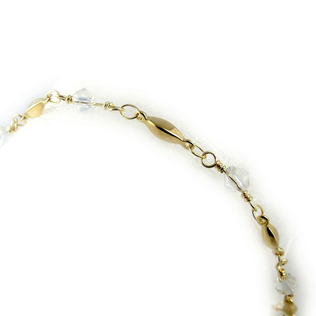 Bracelet Plaqué Or \'Clara\' blanc doré - 4 mm - [L0052]
