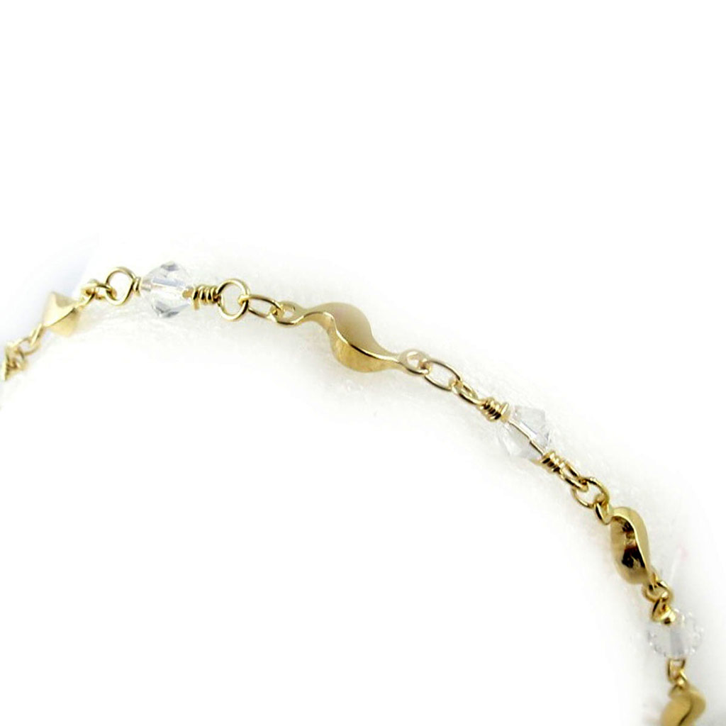 Bracelet Plaqué Or \'Clara\' blanc doré - 4 mm - [L0053]
