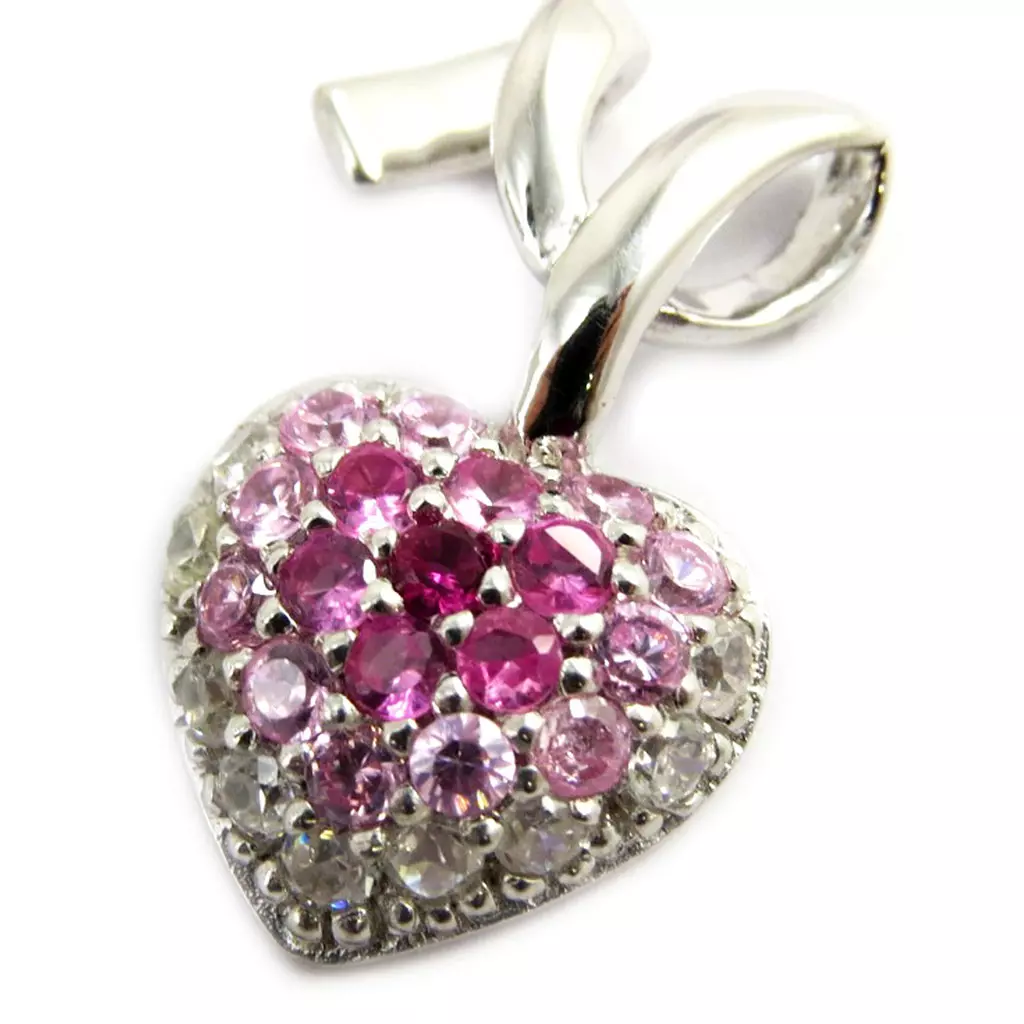 les trésors de lily Pendentif Argent 'Love' rose blanc 23x14 mm [L9751]