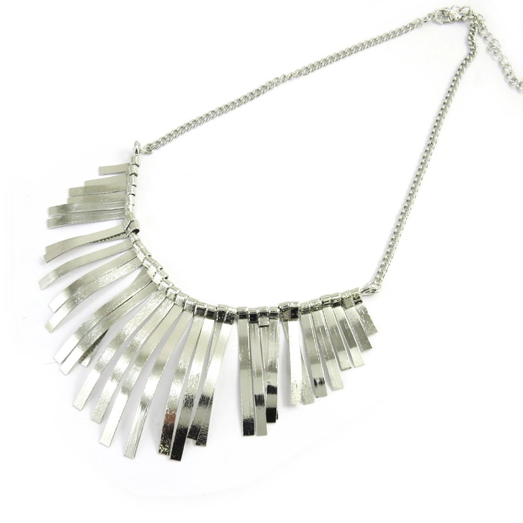 Collier créateur \'Cléopatra\' argenté - [M1950]