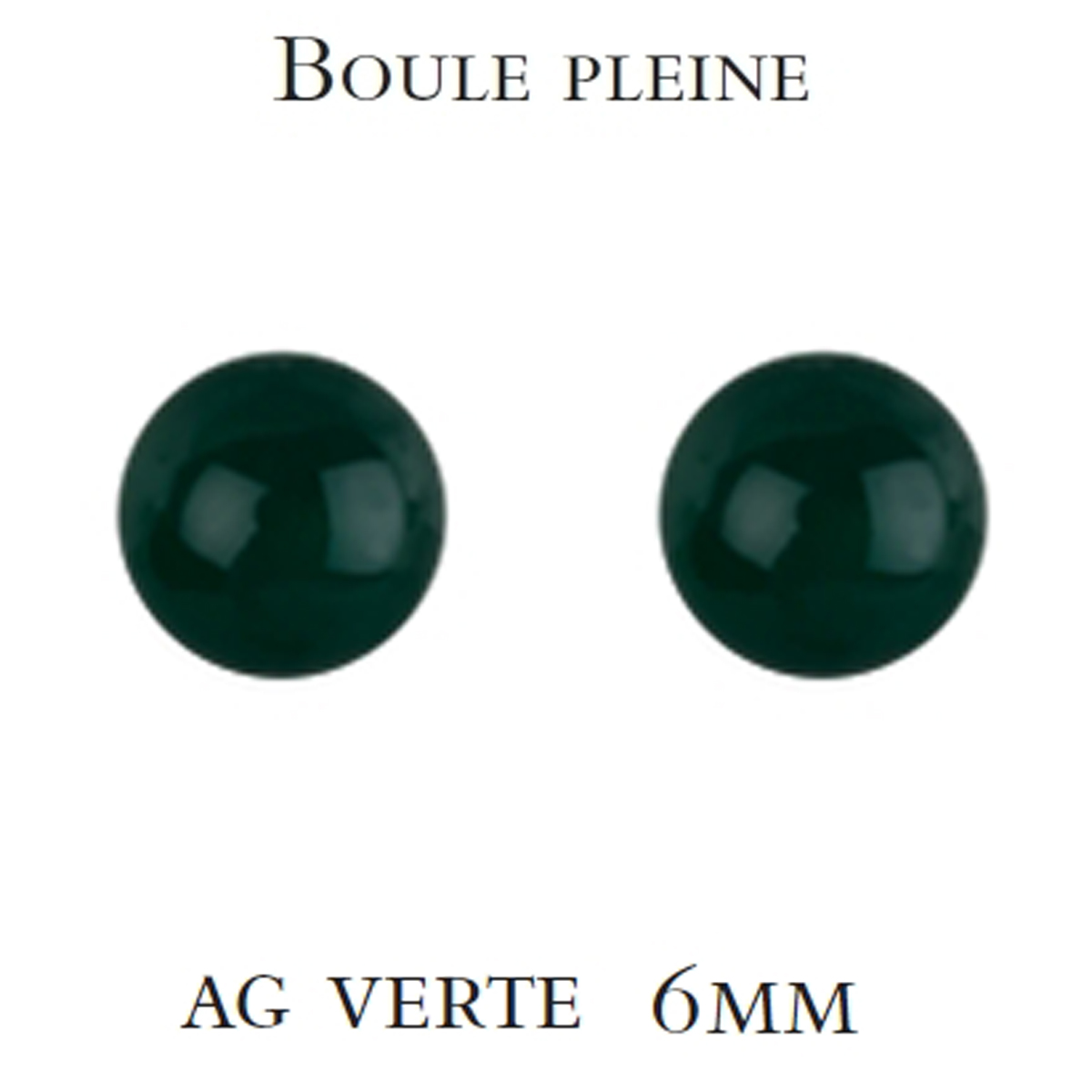 Boucles \'Mineralia\' agate verte - 6 mm  - [M6530]