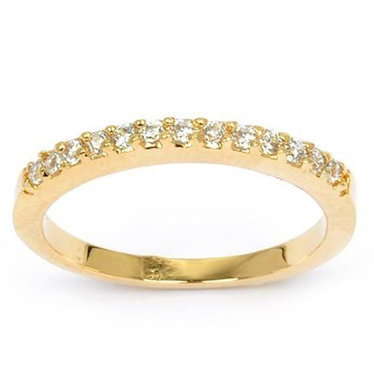 Bague Plaqué Or \'Pour la Vie\' blanc doré - 2 mm - [M9513]