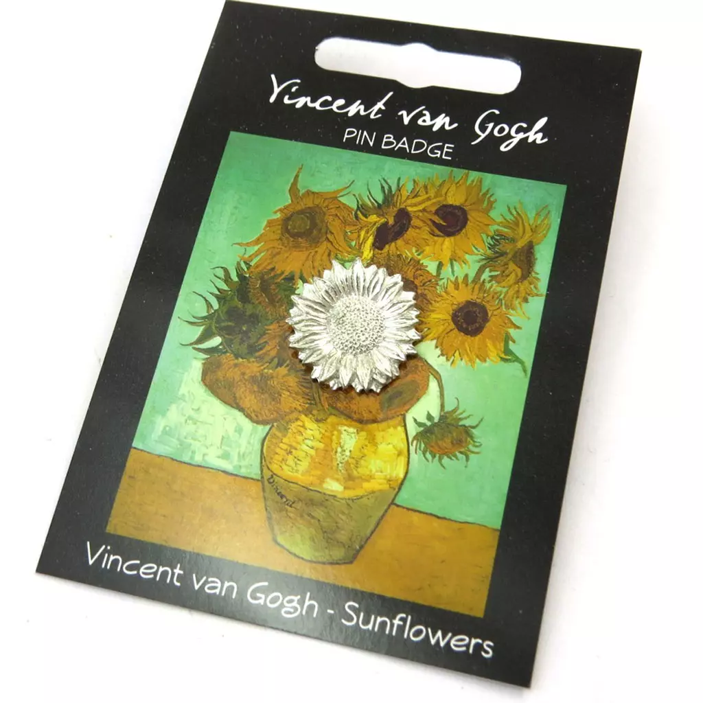les trésors de lily Broche pin's 'Vincent Van Gogh' argenté (tournesol) [N5261]