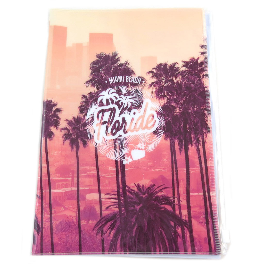 Porte-documents voyage \'Floride\' rose - 24x165 cm - [P9506]