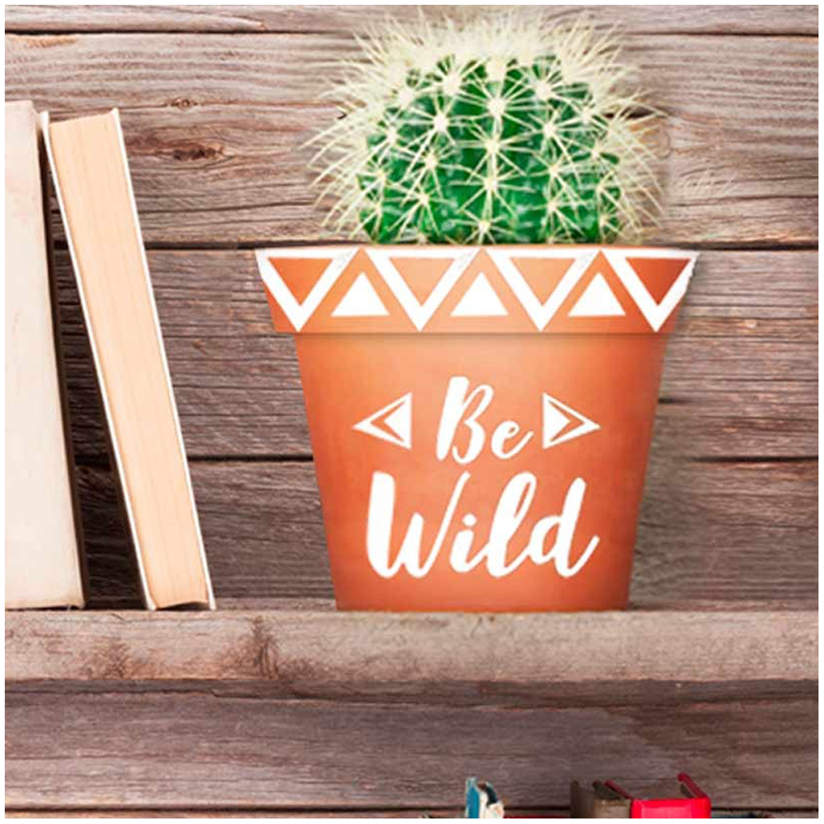 Pot terre cuite \'Boho\' orange (Be Wild) - 13x135 cm - [Q6388]