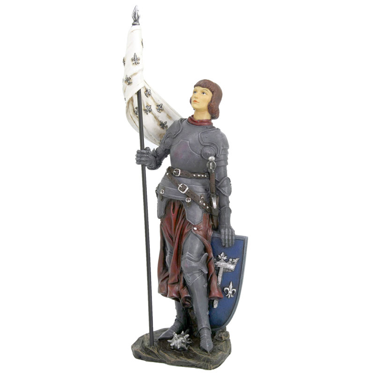 Figurine résine \'Jeanne d\'Arc\' multicolore - 35 cm - [Q9790]