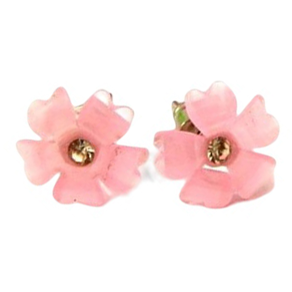 Boucles d\'oreilles \'Flora\' rose - 13 mm - [R8221]