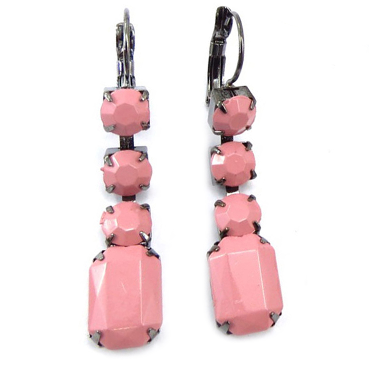 Boucles d\'oreilles \'Scarlett\' rose - 5x1 cm - [R3243]