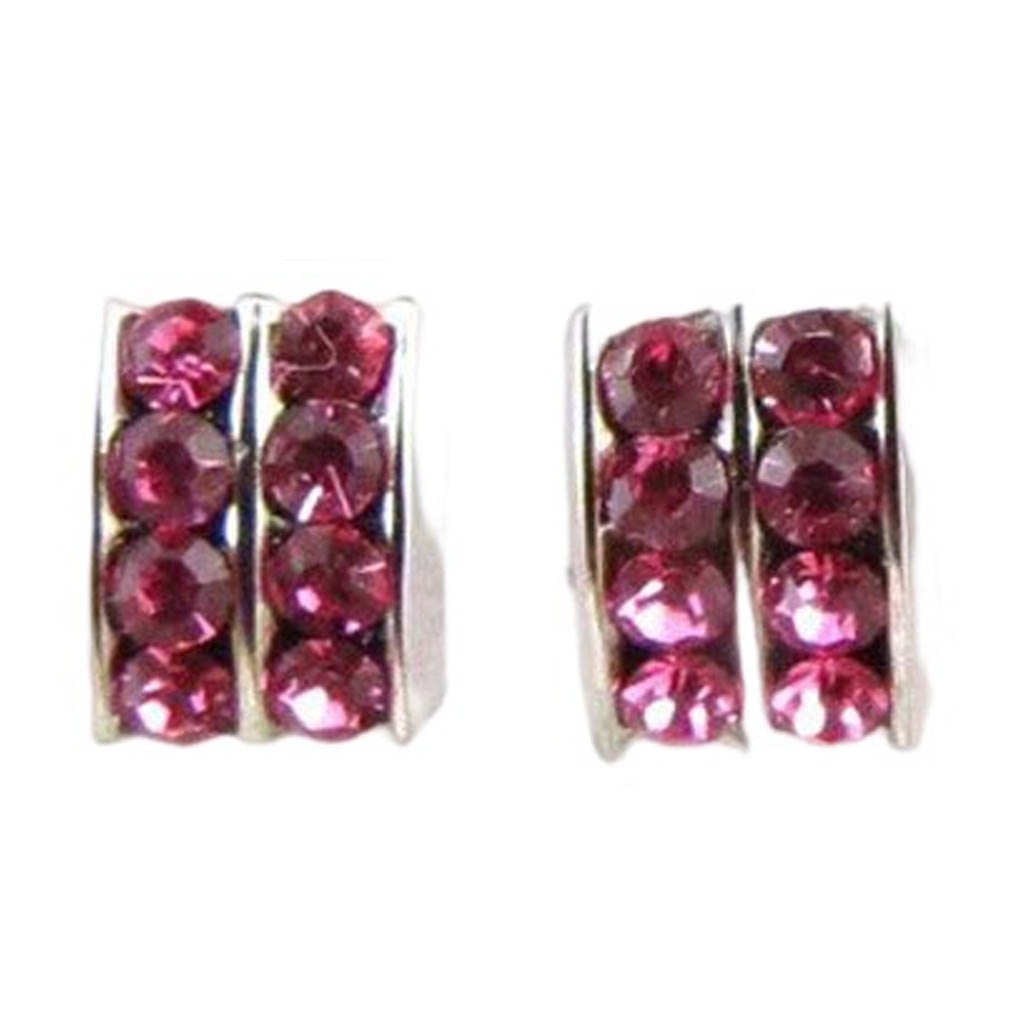 Boucles d\'oreilles cristal \'Sissi\' rose - 4x6 mm - [R9282]