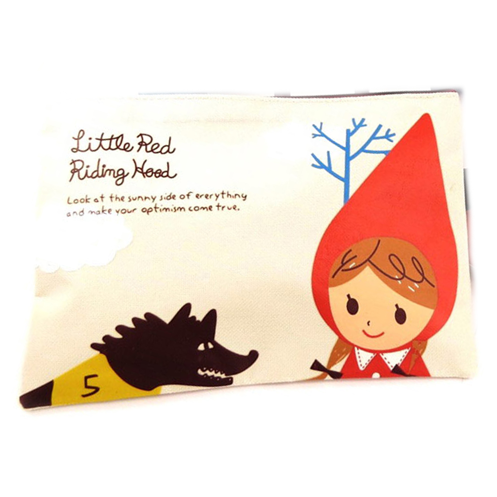 Trousse à maquillage \'Petit Chaperon Rouge\' beige - 22x15 cm - [R9431]