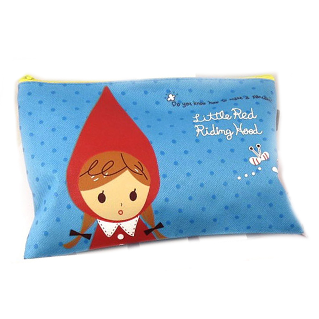 Trousse à maquillage \'Petit Chaperon Rouge\' bleu - 22x15 cm - [R9432]