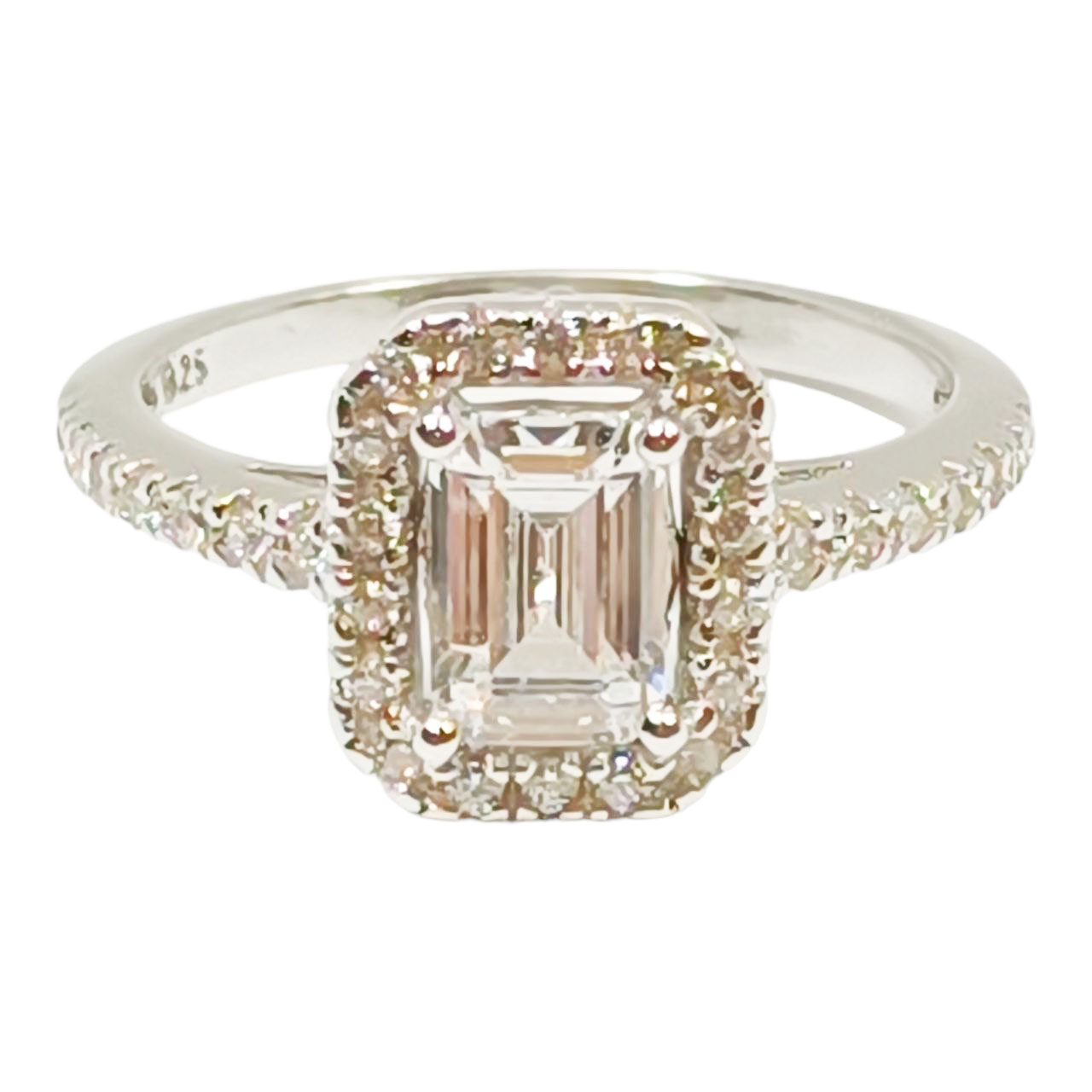 Bague argent \'Sissi\' blanc argenté - 11x9 mm - [R9536]