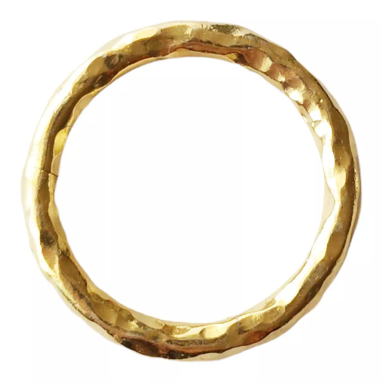 les trésors de lily Bague Argent artisanale 'Cléopatra' doré martelé 3 mm [R9594]