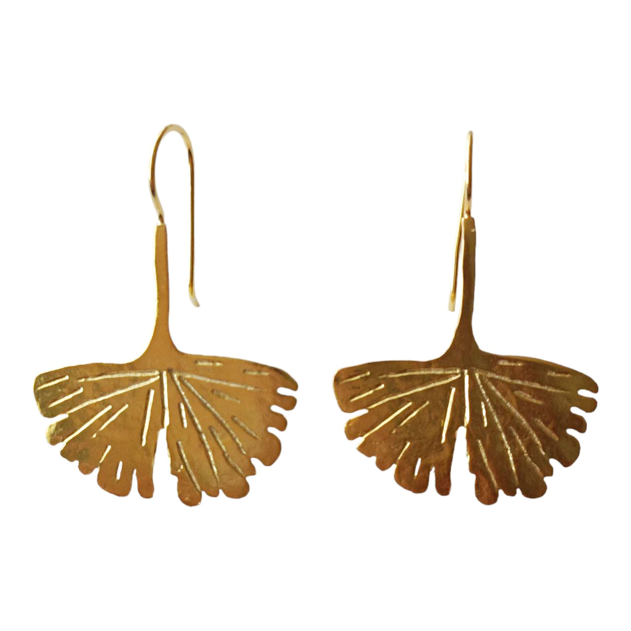 Boucles argent artisanales \'Cléopatra\' doré - 30x30 mm - [R9596]