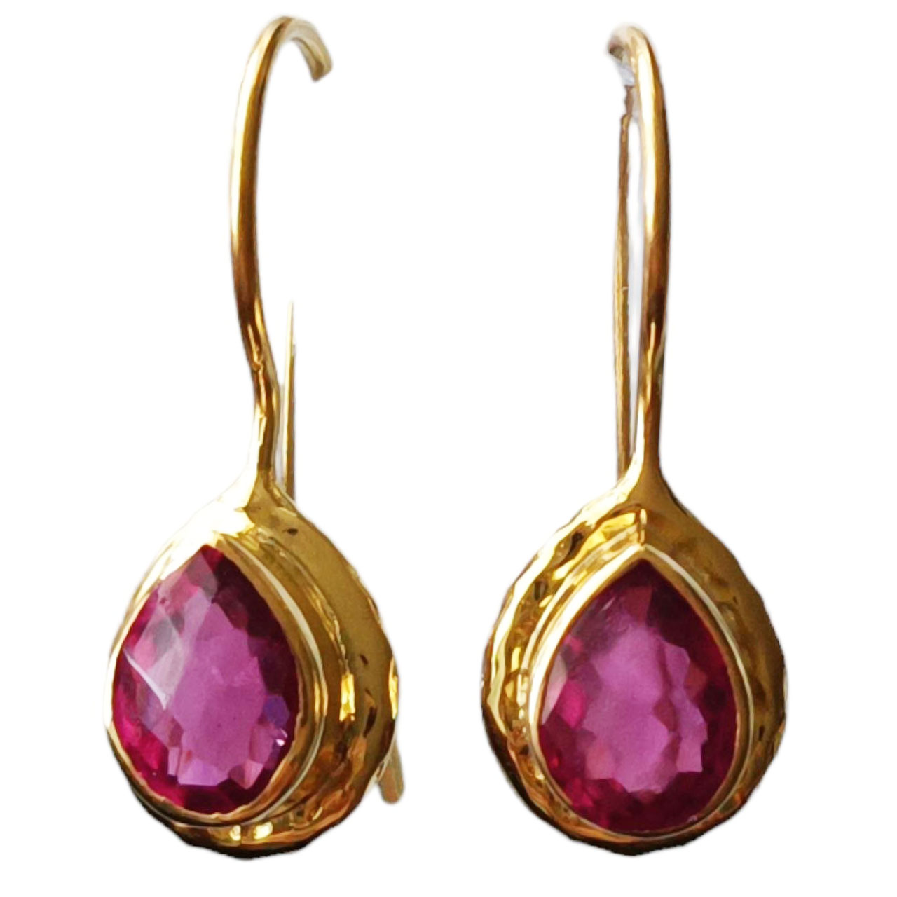 Boucles argent artisanales \'Cléopatra\' rose doré - 10x9 mm - [R9617]