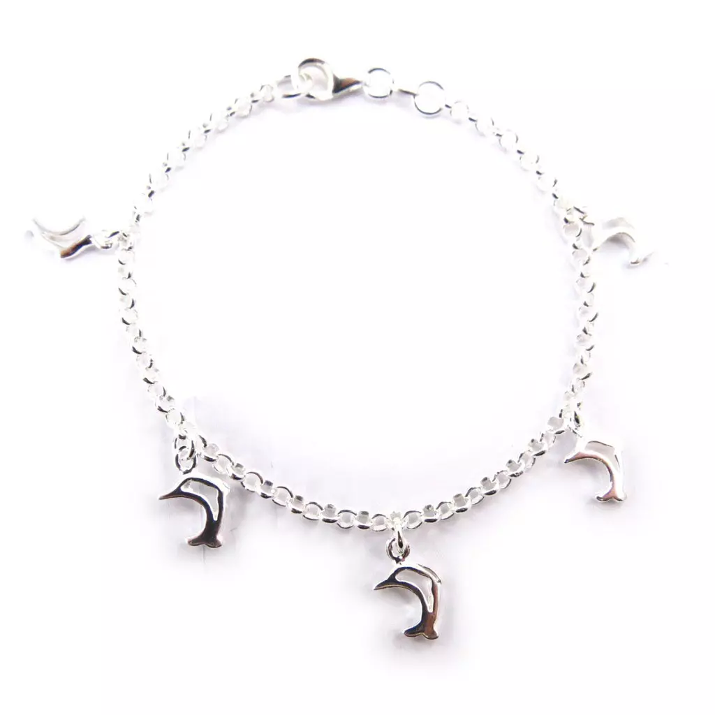 les trésors de lily Bracelet Argent 'Dauphins' argenté 12 mm [E9595]