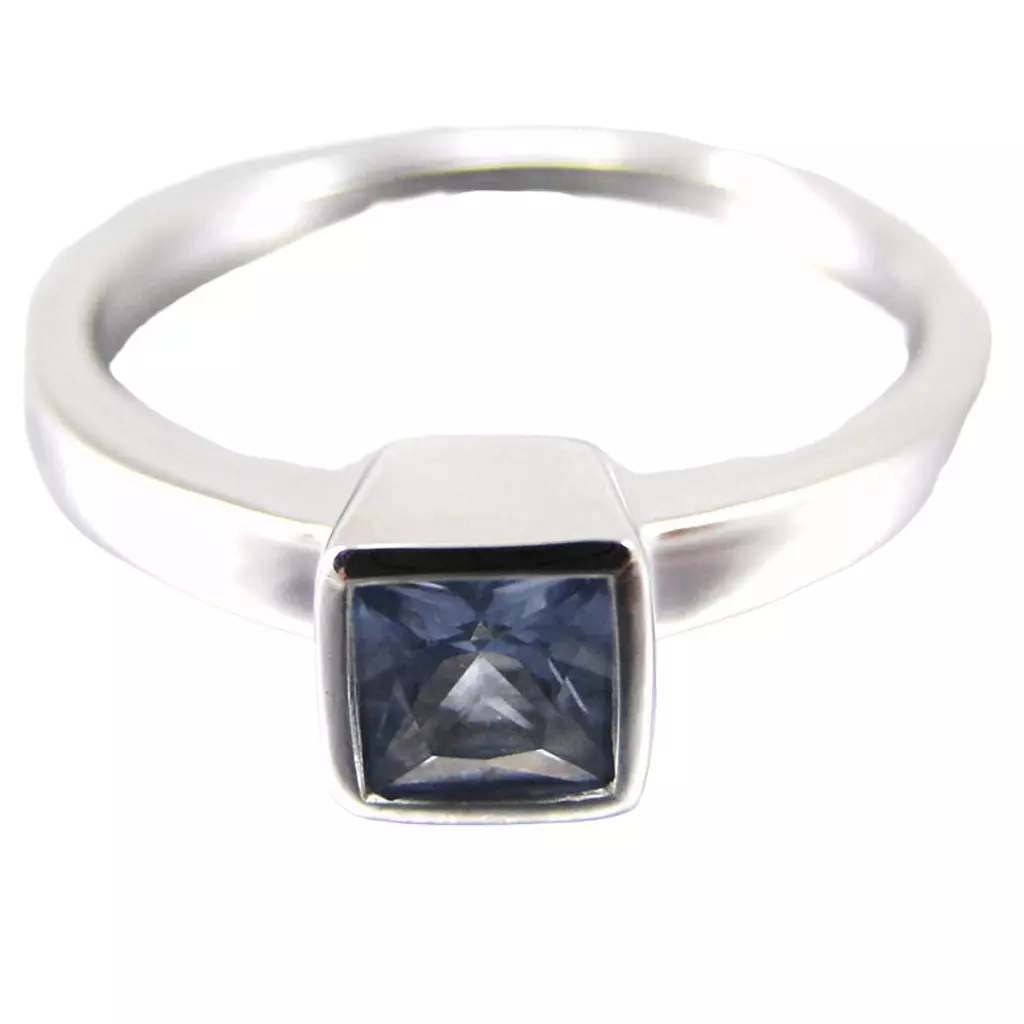 les trésors de lily Bague Argent 'Angela' topaze bleu 5x5 mm [F6995]
