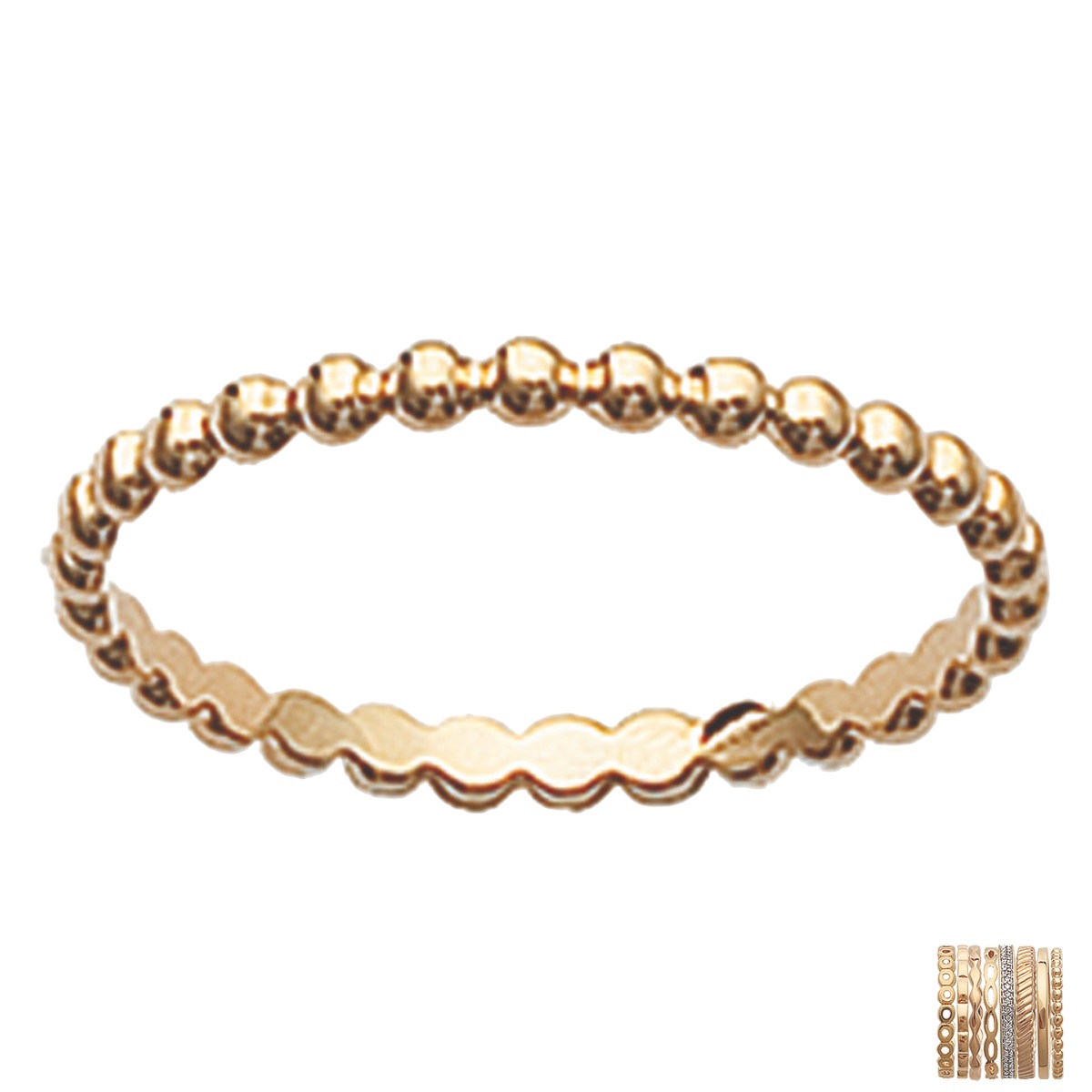 Alliances Plaqué Or \'Billes\' doré - 2 mm - [G3392]