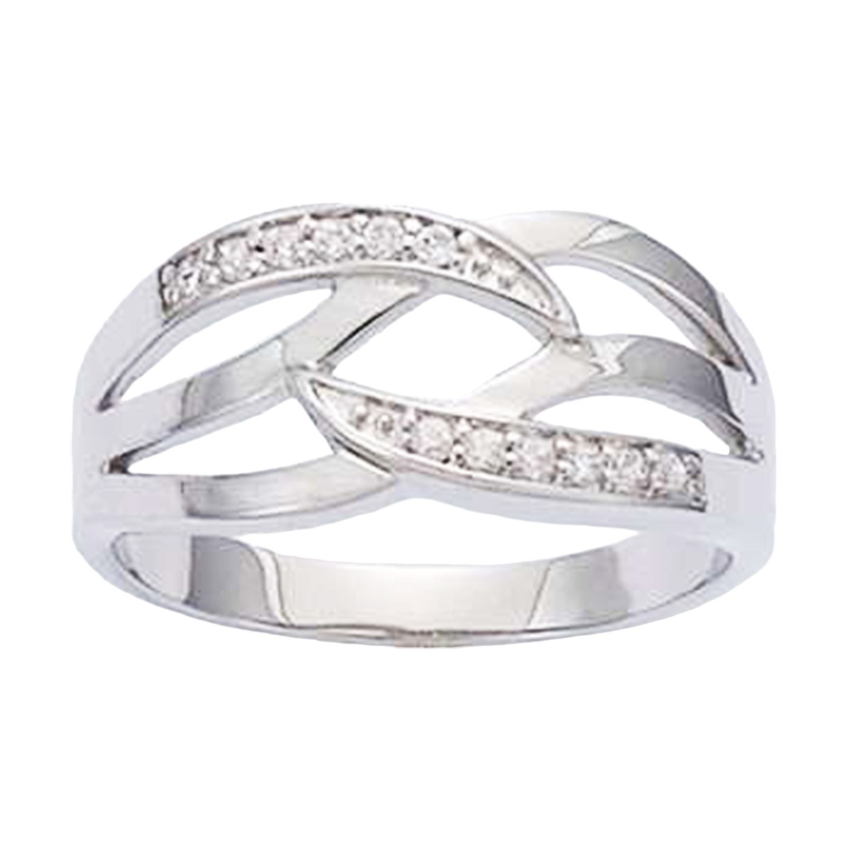 Bague Argent \'Déesse\' blanc argenté (rhodié) - 9 mm - [I3697]