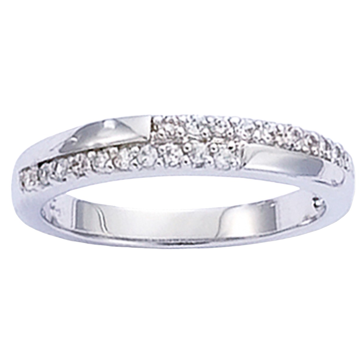 Bague Argent \'Déesse\' blanc argenté (rhodié) - 4 mm - [I9864]