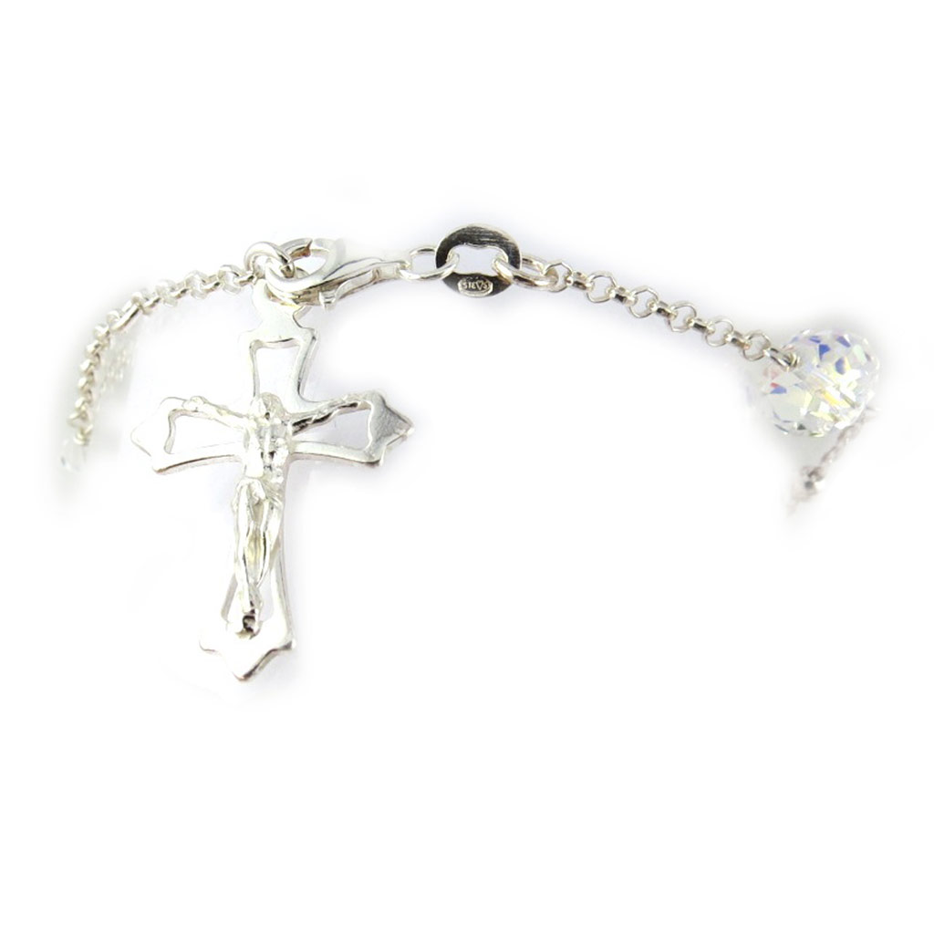 Bracelet Argent \'Croix\' crucifix - 23x17 mm - [N1075]