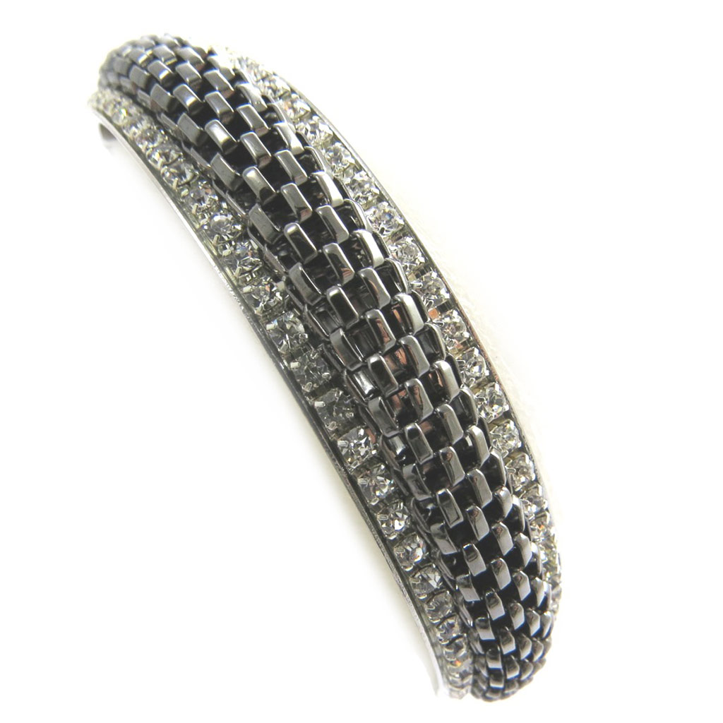 Bracelet créateur \'Arégonde\' gris - 15 mm - [N3060]