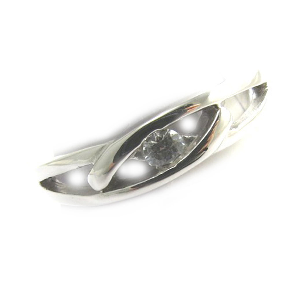 Bague argent \'Câlin\' blanc - 5 mm - [N3066]