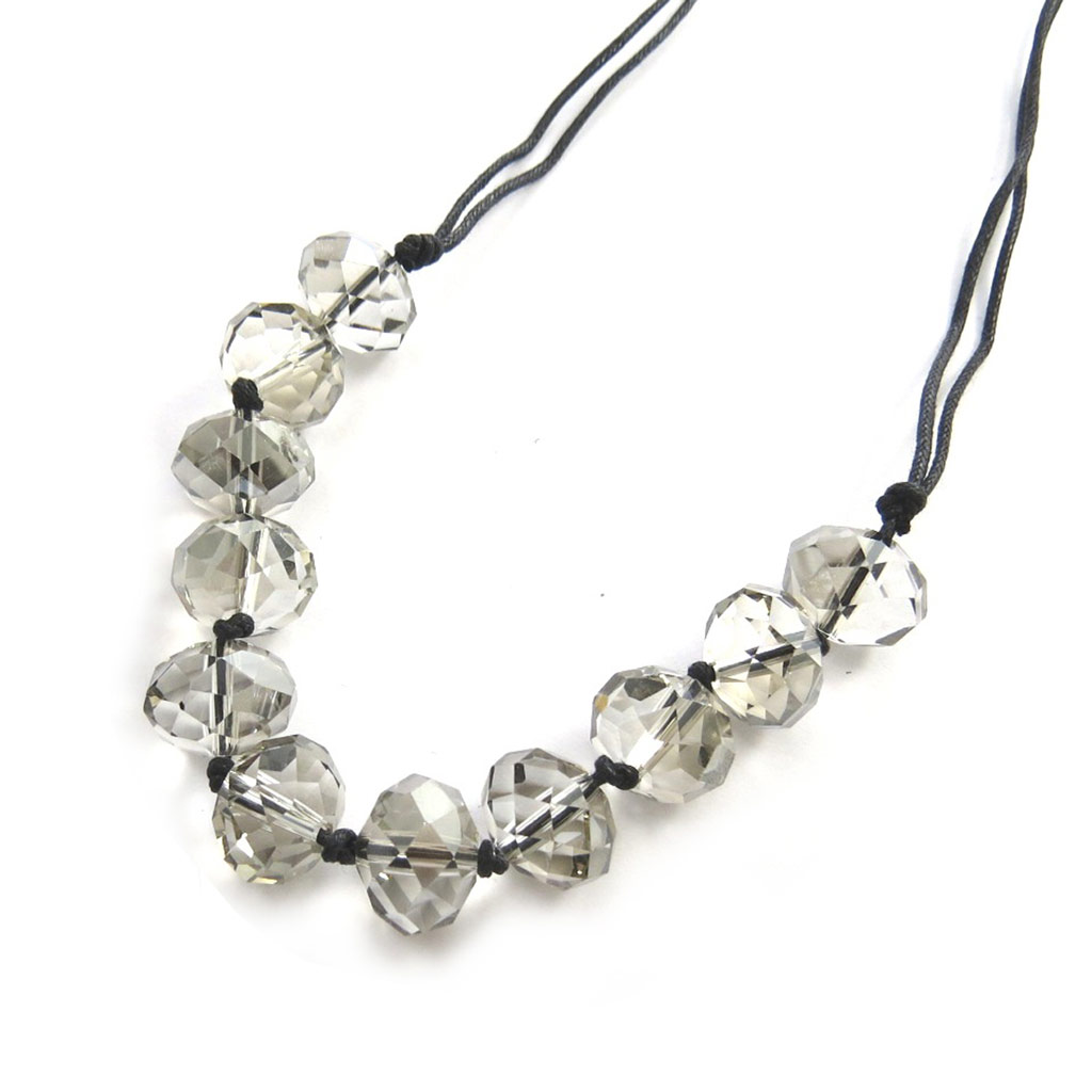 Collier Créateur \'Arégonde\' gris fumé - 15 mm - [N3079]