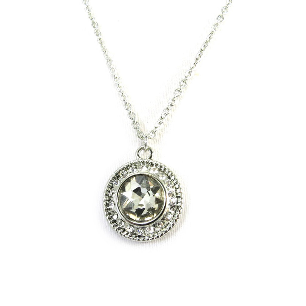 Collier Créateur \'Arégonde\' blanc argenté - 18 mm - [N3086]