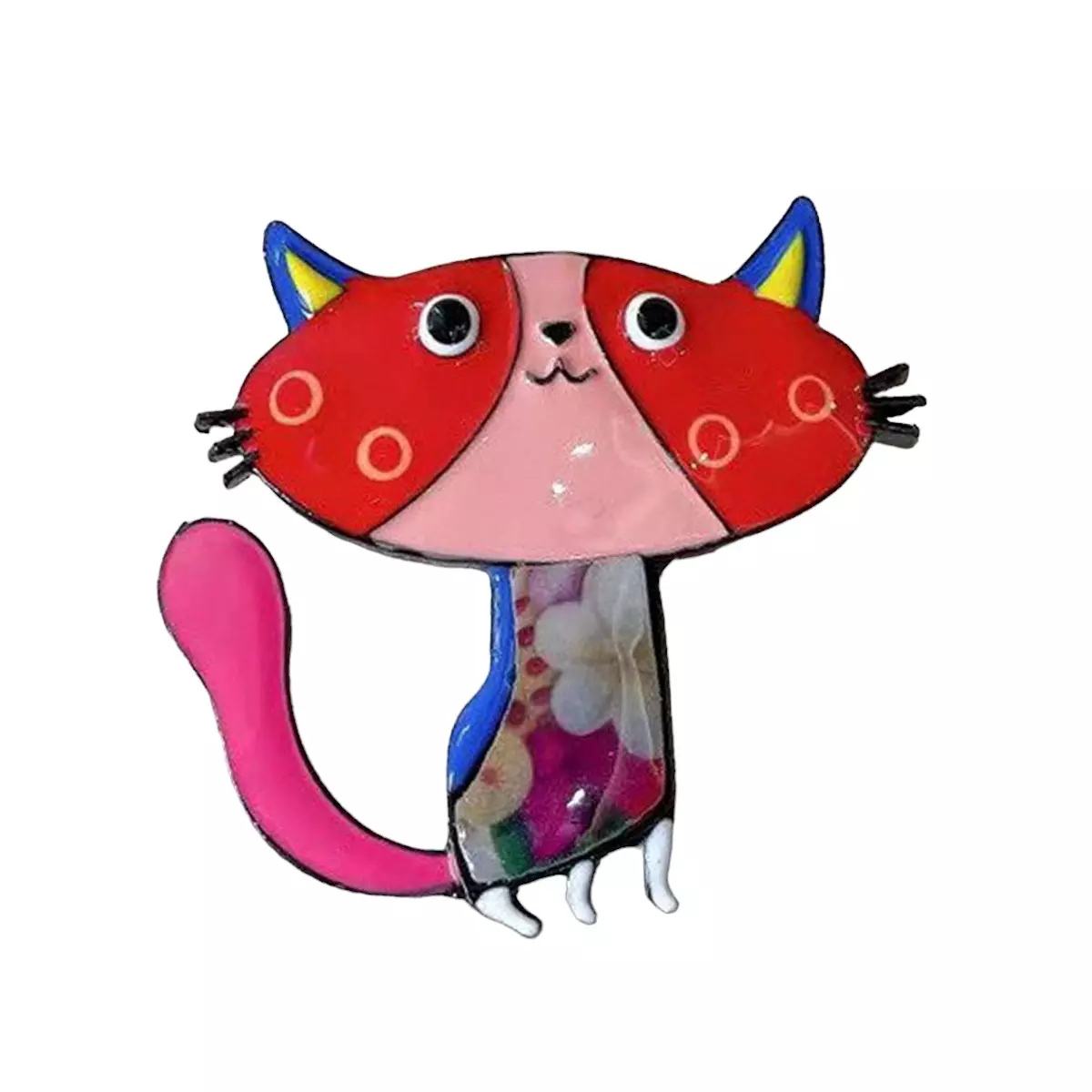 les trésors de lily Broche créateur 'Lilipoupettes' (chat) multicolore 55x50 mm [R6125]