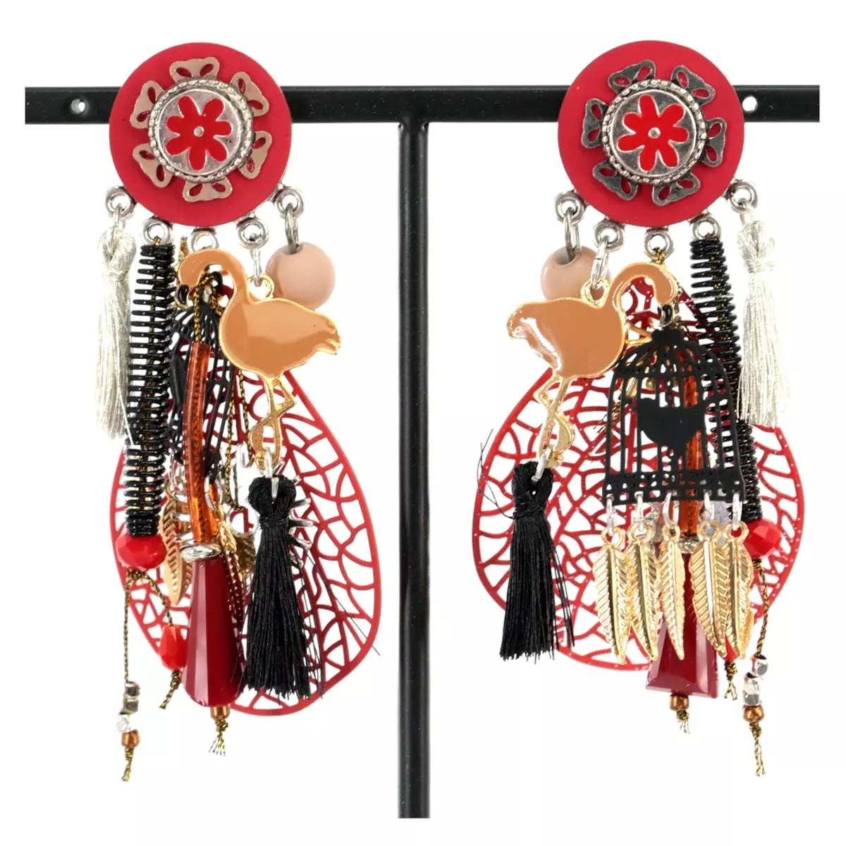 les trésors de lily Clips créateur 'Lilipoupettes' rouge 80x40 mm [R6138]
