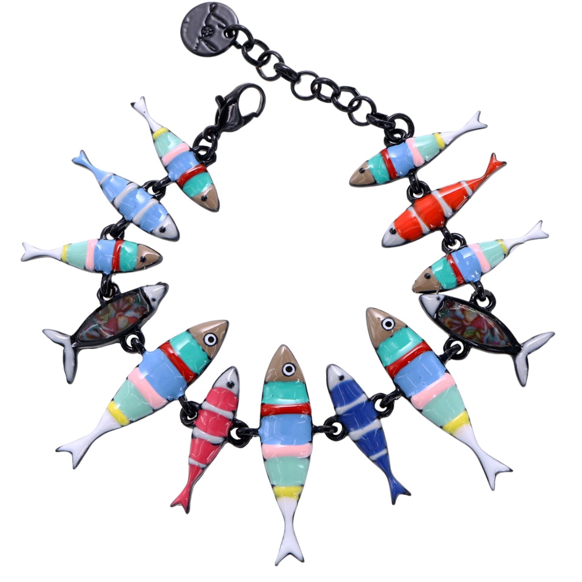 Bracelet créateur \'Lilipoupettes\' (sardines) multicolore - 33x8 mm - [R6152]
