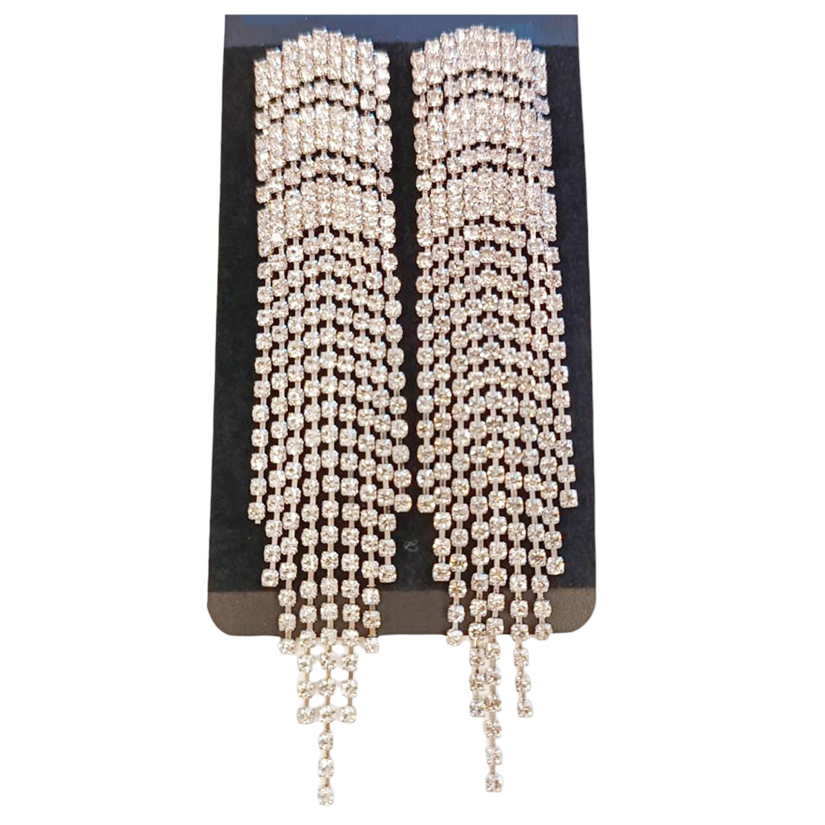 Boucles créateur \'Arégonde\' blanc argenté - 10x2 cm - [R9022]
