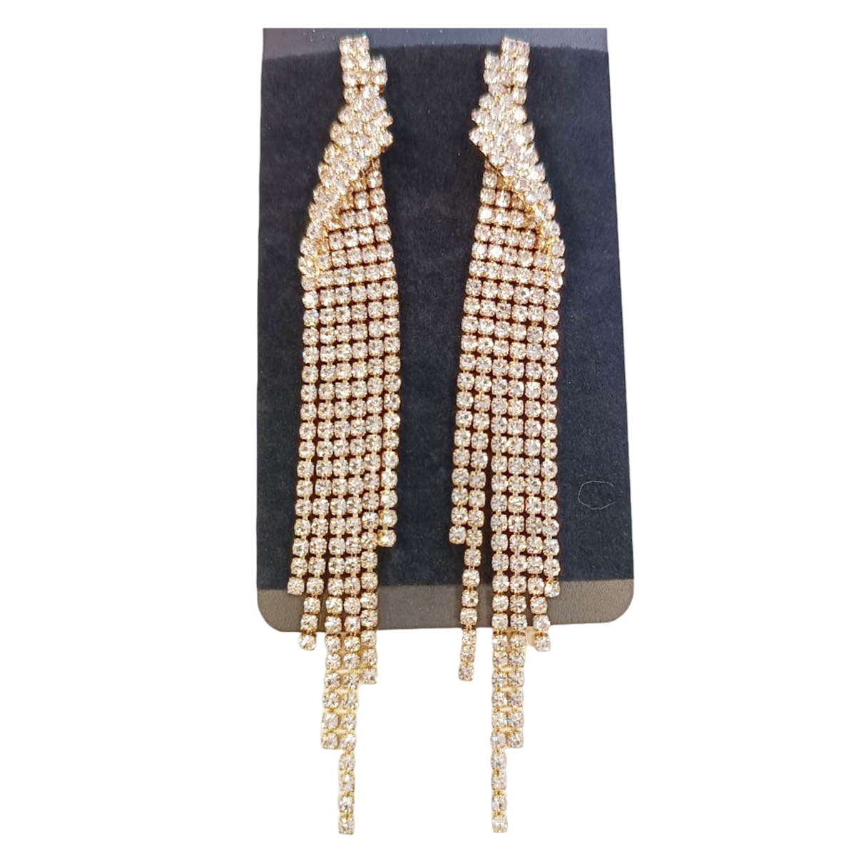 Boucles créateur \'Arégonde\' blanc doré - 105x15 mm - [R9024]