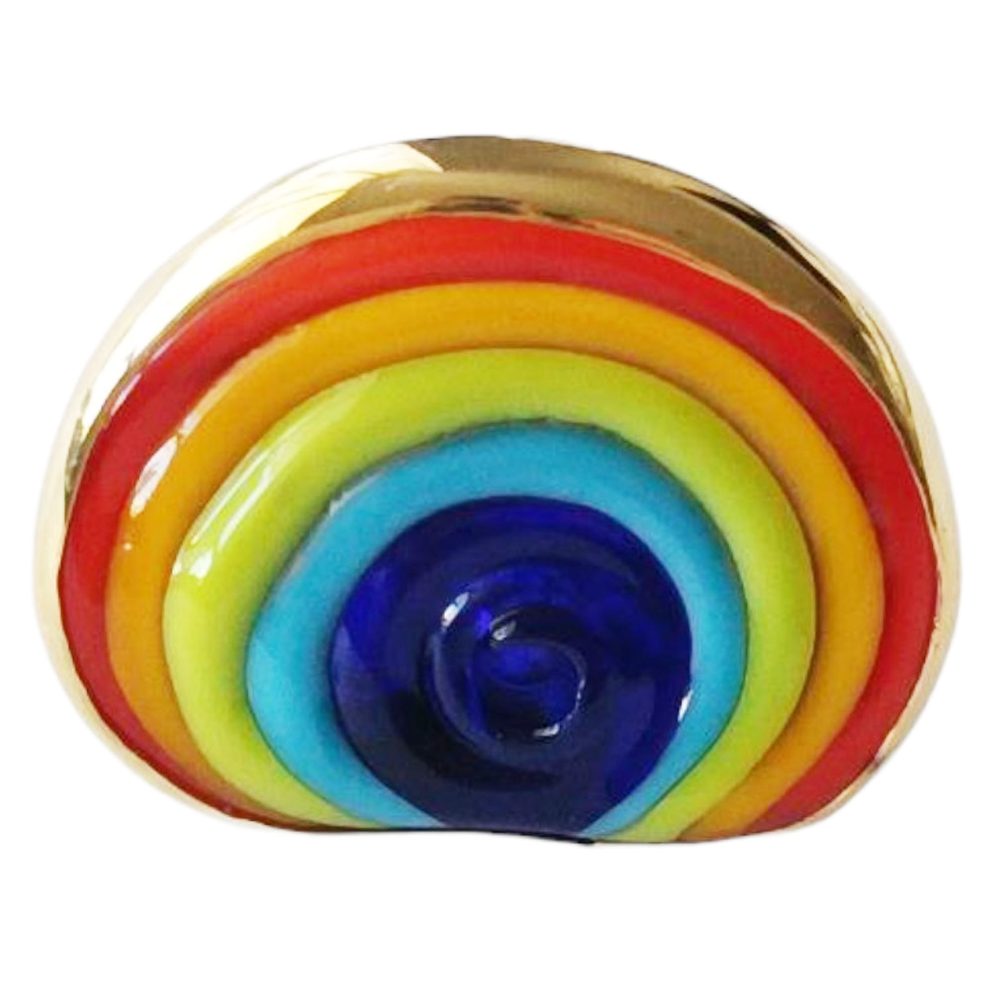 Bague argent artisanale \'Cléopatra\' multicolore doré - 20x15 mm (arc en ciel) - [R9634]
