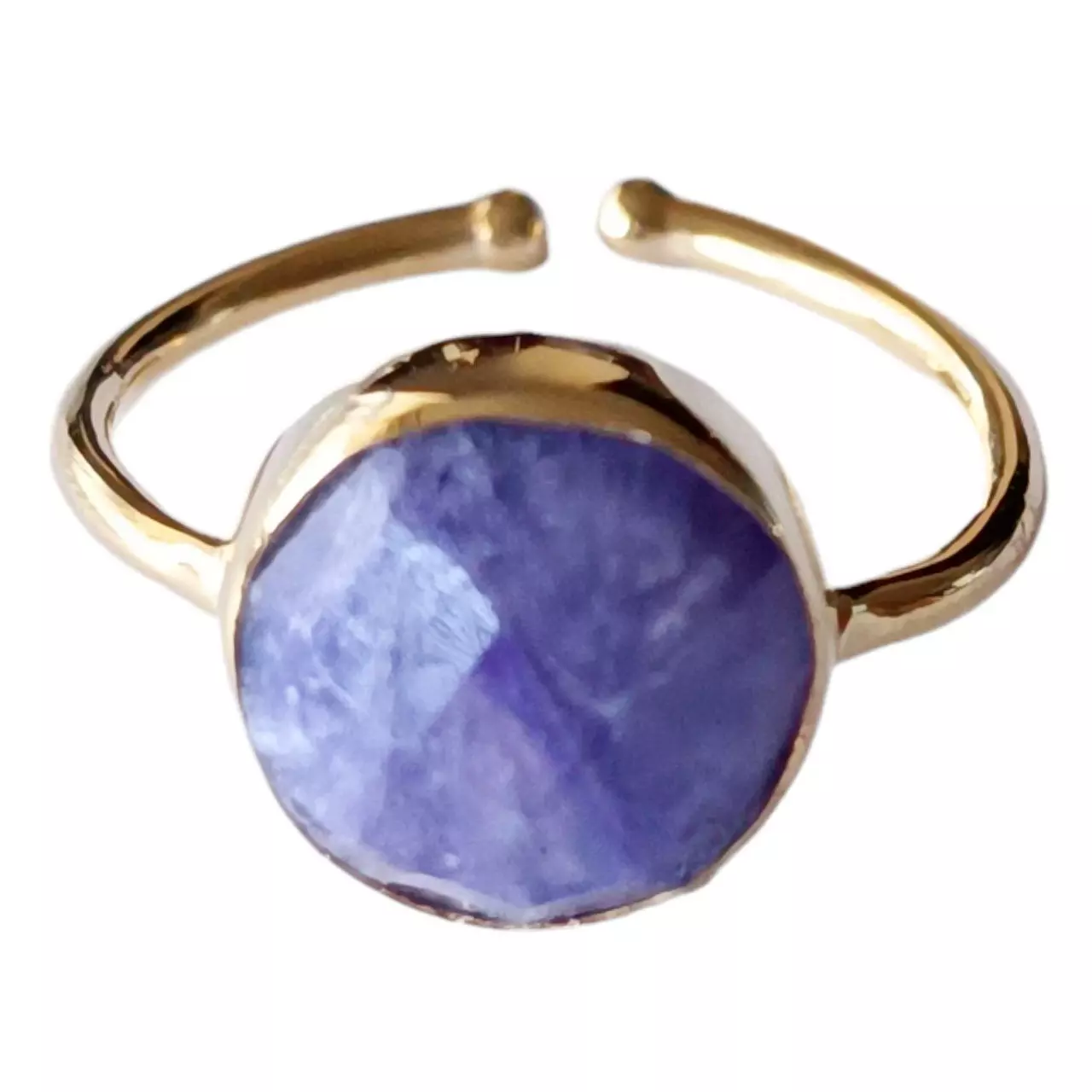 les trésors de lily Bague argent artisanale 'Cléopatra' violet doré 10 mm [R9640]