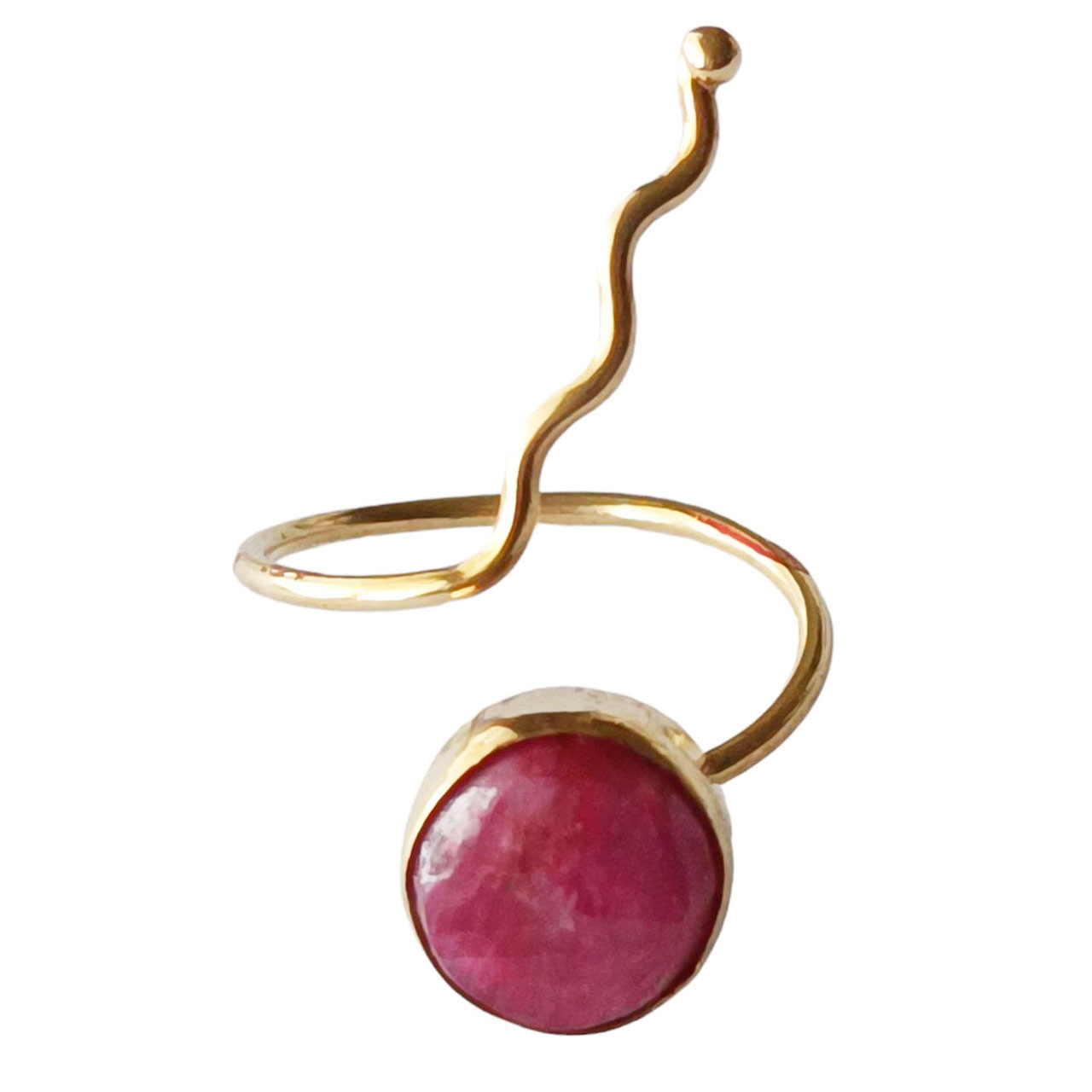 Bague argent artisanale \'Cléopatra\' rose doré - 30x10 mm - [R9644]