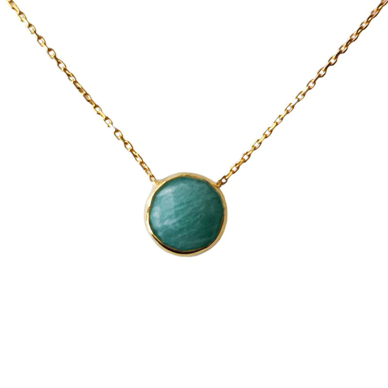 Collier Argent artisanal \'Cléopatra\' vert doré - 10 mm  - [R9651]
