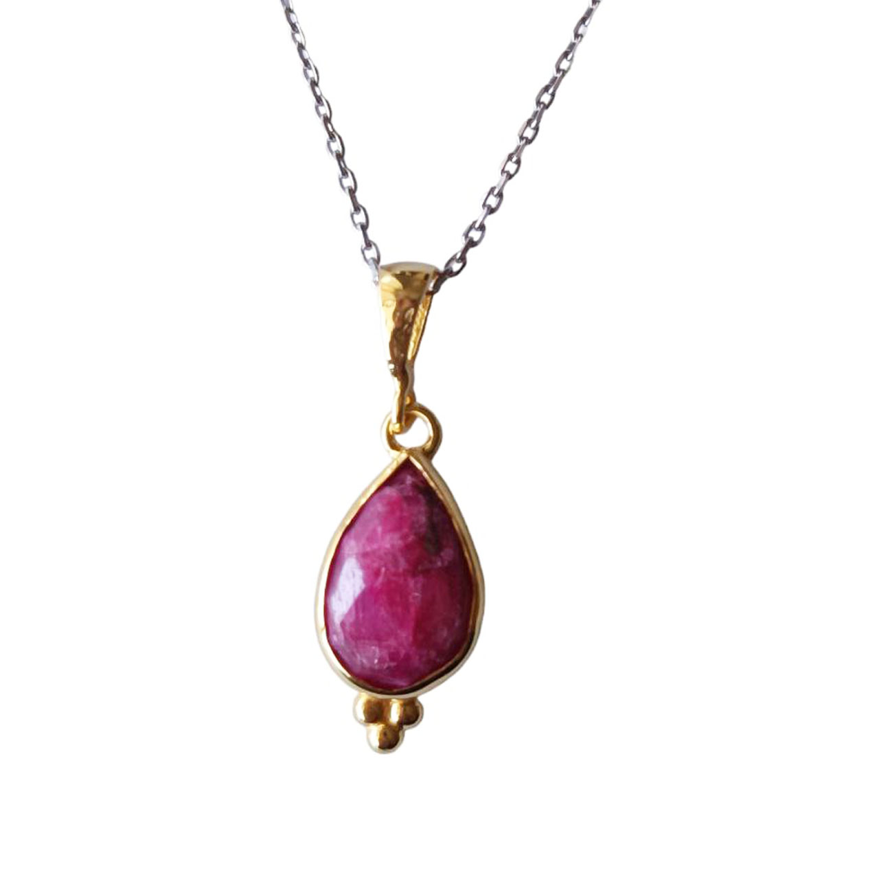 Collier Argent artisanal \'Cléopatra\' rose doré argenté - 13x8 mm - [R9658]