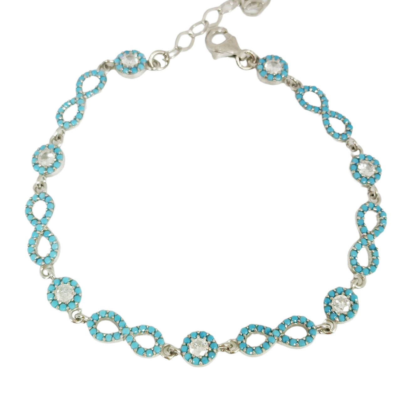 Bracelet argent artisanal \'Cleopatra\' argenté - 11x4 mm (infini) - [R9690]