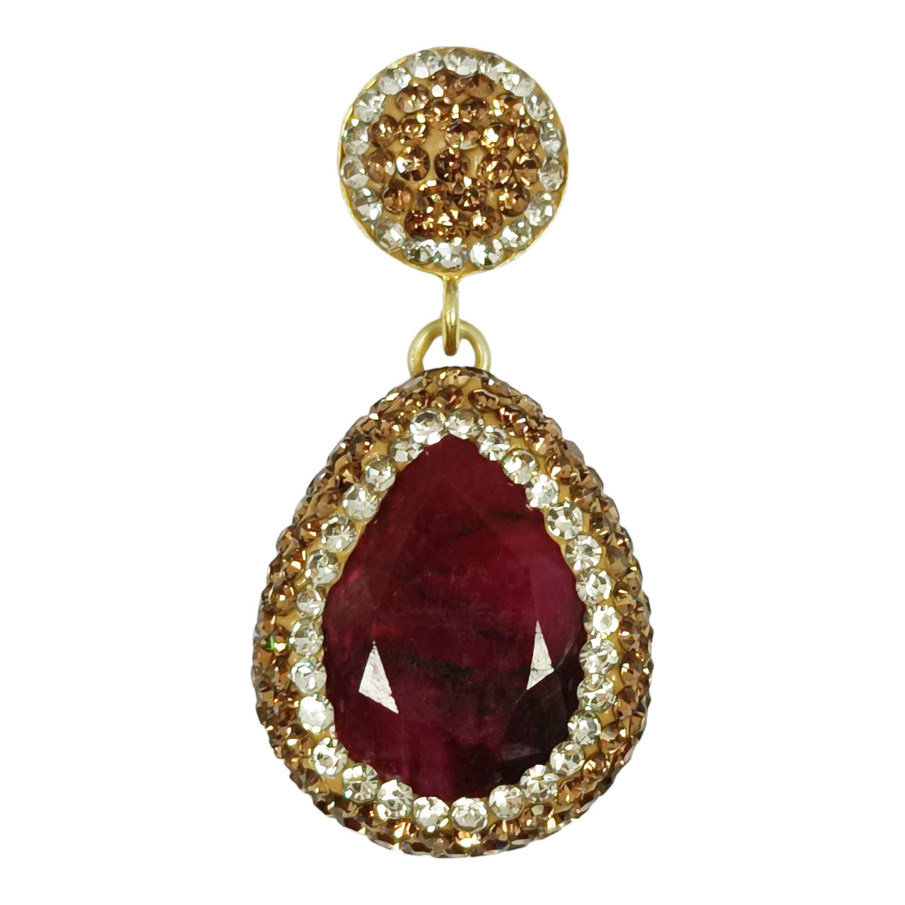 Pendentif argent artisanal \'Cléopatra\' rose doré - 38x18 mm - [R9705]