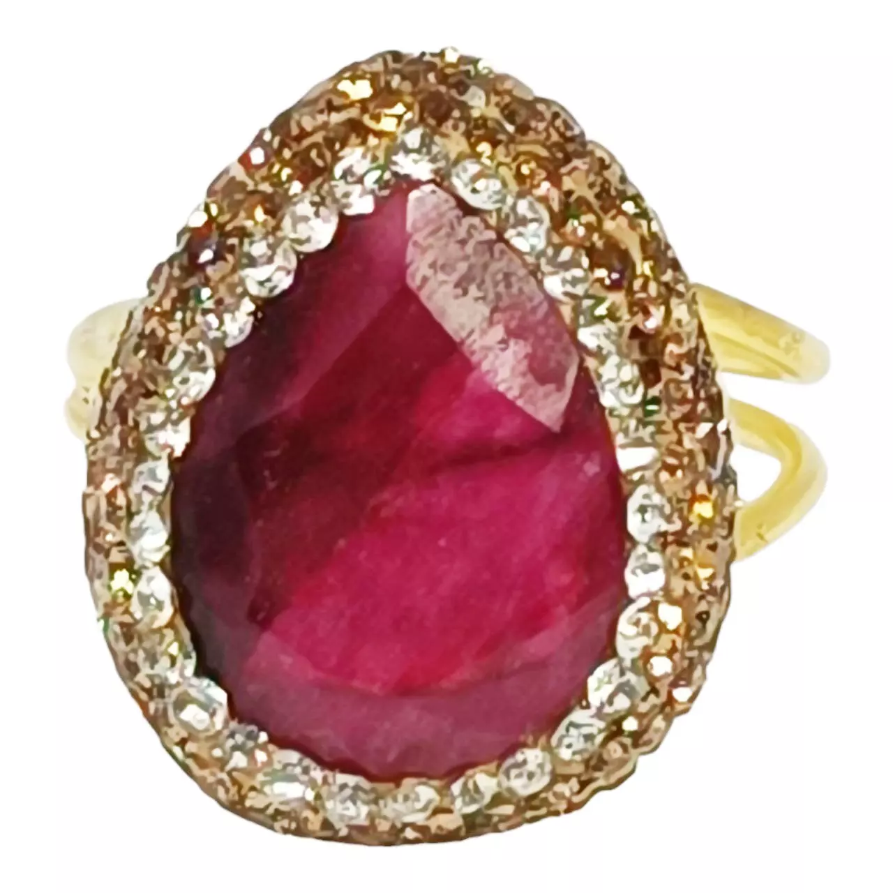 les trésors de lily Bague argent artisanale 'Cléopatra' rose doré 20x18 mm [R9709]