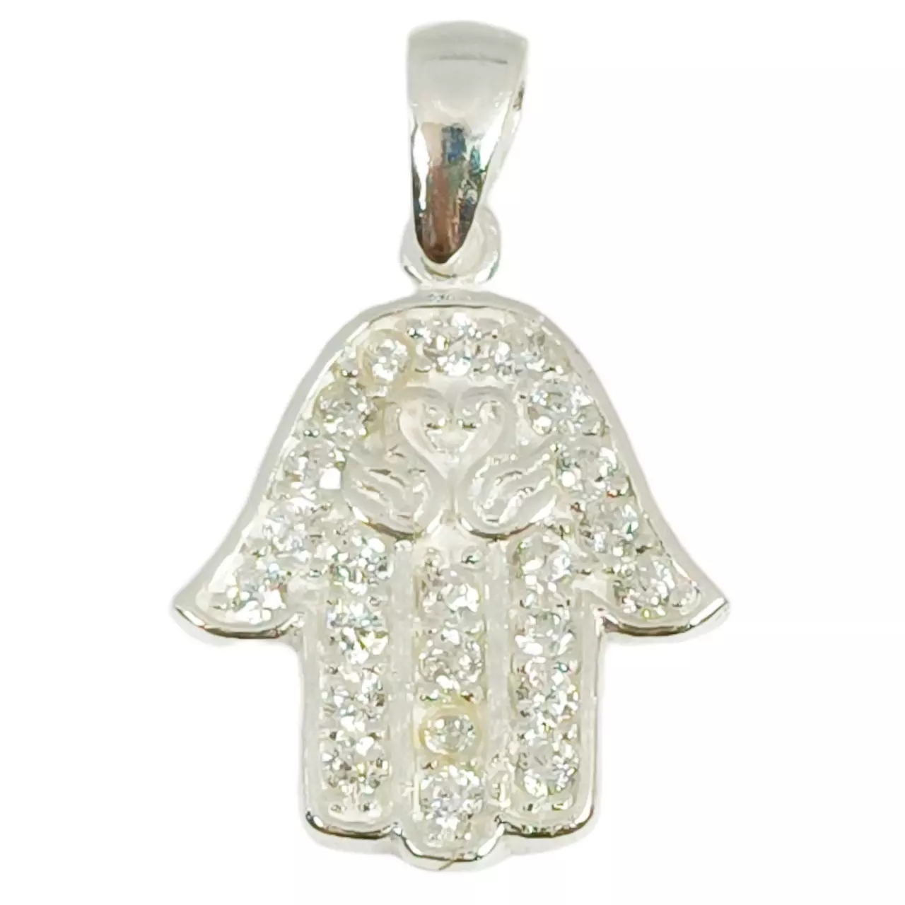 les trésors de lily Pendentif Argent 'Main Fatma' blanc argenté 14x13 mm [R9733]